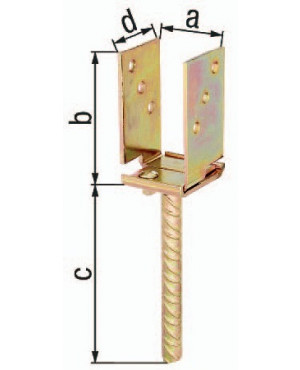 U-Pfostenträger ETA-10/0210 71-131x110x200x70mm TZN GAH