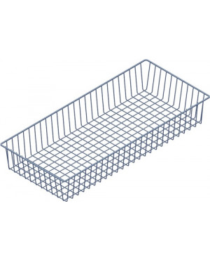 Drahtkorb H.120mm B.800mm T.350mm weißalu.m.2 Trägern