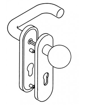 Kurzschildgarnitur 111R03.113 33 Ku.33 PZ Drückergarnitur Hewi