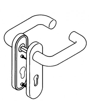 Kurzschildgarnitur 111R01.110 33 Ku.33 PZ Drückergarnitur Hewi
