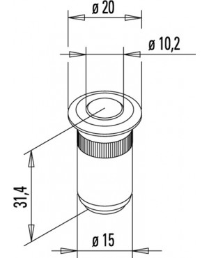 Bodenbüchse 927A/928 Rundstange 10mm m.Kugelverschluss