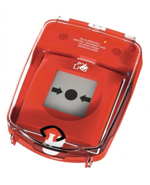 Schutzhaube e-Cover o.Öffnungsalarm z.Sicherung v.Druckknopfmeldern Ku.rot