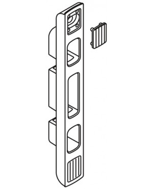 Schließteil DUO-Bolzenriegel 20mmmm L/R silberf.