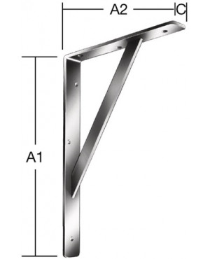 Stegkonsole L.400mm H.250mm B.30mm S.4mm verz.Trgf.250kg VORMANN