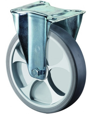 Bockrolle D.200mm Trgf.200kg thermoplastisch Ku.Platte L135xB109mm