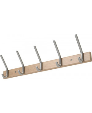 Wandgarderobe Holzprofil Buche 9 Hut-/9 Mantelh.L.1300mm Hakenabstand 150mm