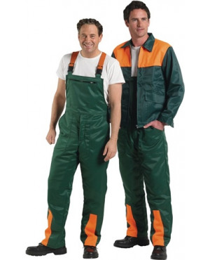 Forstsicherheitslatzhose Gr. 50/52 grün/orange 50% Nyl./50% CO