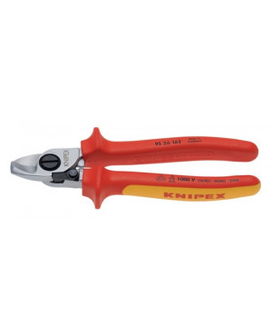Kabelschere L.165mm mit Öffnungsfeder VDE isoliert 2-K.Griff Knipex