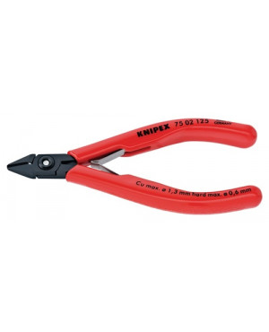 Elektron.Seitenschneider L.125mm spitz 64HRc m.Facette KNIPEX m.Ku.-Hüllen