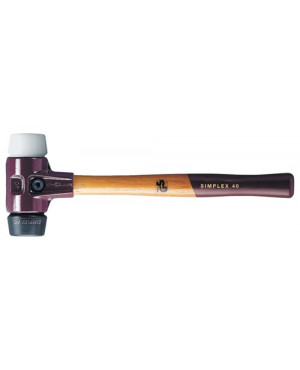 Schonhammer SIMPLEX L.350mm Kopf-D.50mm mittelh.HO Gum.schwarz/Superplast. weiß