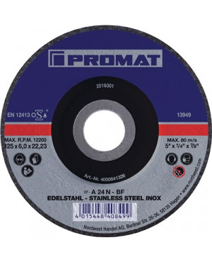 Schruppscheibe D115xS6mm gekr.INOX Bohrung 22,23mm PROMAT