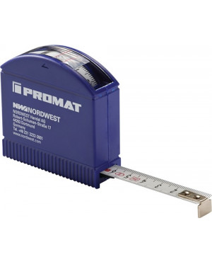 Taschenrollbandmaß L.3m Band-B.13mm mm/cm EG II Ku.Sichtfenster PROMAT