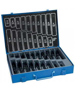 Spiralbohrermagazin DIN338 Typ N 1-10mm steig.um 0,5mm HSS 170tlg.