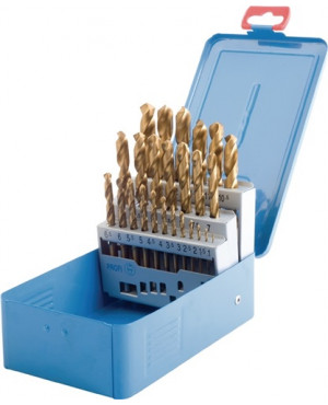 Spiralbohrersatz DIN338 Typ N D.1-10x0,5mm HSS TiN 19tlg.Metallkassette