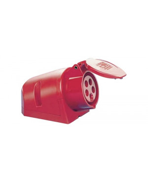 CEE-Wanddose 32 A 400 V Steckerst.6 h m.Klappdeckel IP44