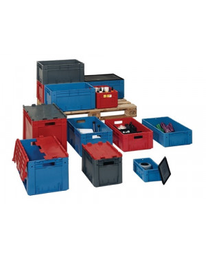 Transportbehälter L400xB300xH145mm rot PP Schwerlast Seitenwände geschl.