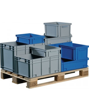 Transportbehälter L600xB400xH150mm grau PP Durchfassgr.Seitenwände geschl.PROMAT