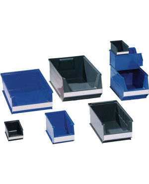 Sichtlagerkasten L160/140xB100xH75mm PE blau LOCKWEILER