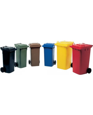 Müllgroßbehälter 240l HDPE braun fahrbar,n.EN 840 SULO
