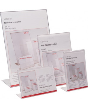 Tischaufsteller 150 x 100mm quer Acryl transp.freistehend HELIT