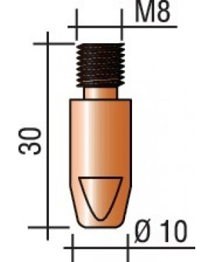 Stromdüse Draht-D. 1mm M 8 L.30mm E-Cu TRAFIMET