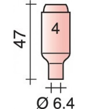 Keramische Gasdüse Stand.D.6,4mm L.47mm TRAFIMET