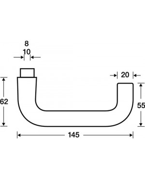 Türdrückerlochteil 10 1070 VA 6204 8mm DIN L/R FSB