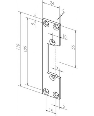 Flachschließbl. 107 STA verz. ktg. B.24xL.110mm DIN L/R