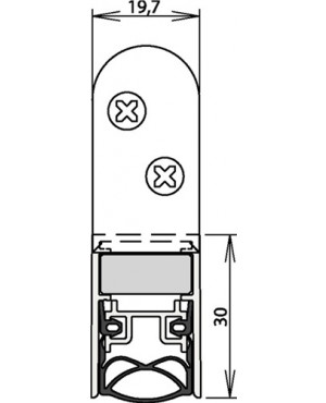 Türdichtung Schall-Ex® Ultra WS Nr. 1-290 Ausl.2-s.L.1208mm Alu. silberf.
