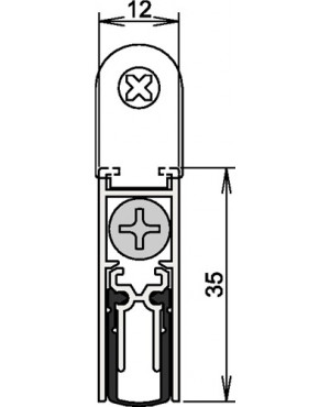 Türdichtung Doppeldicht M-12/35 1-392 Ausl.1-s.L.1208mm Alu. silberf.