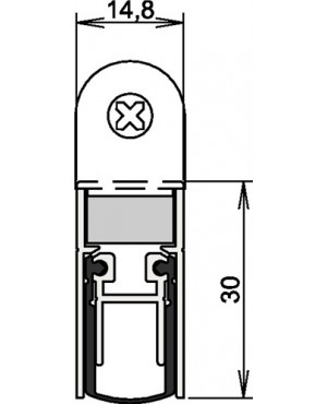 Türdichtung Schall-Ex® DUO L-15 WS Nr. 1-382 Ausl.2-s.L.958mm Alu. silberf.