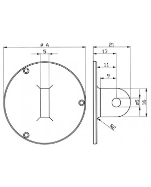 Ösenrückwand f. Außenring-D.58mm f. Messuhren Käfer