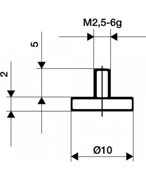 Messeinsatz D.30mm plan M2,5 STA f. Messuhren Käfer