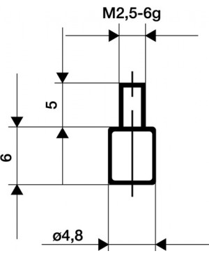Messeinsatz D.4,8mm plan M2,5 STA f. Messuhren Käfer