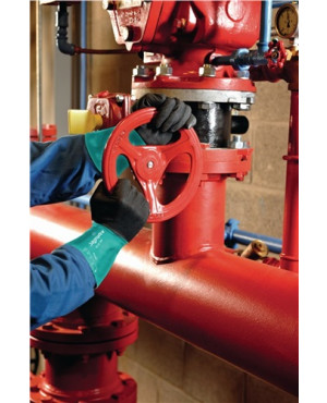 Chemiehandschuh AlphaTec 58-270 Gr.8 grün/grau EN 388,EN 374,EN 1149 Kat.III