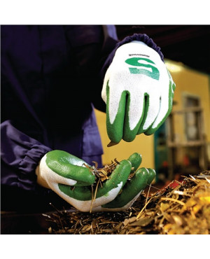 Schnittschutzhandschuhe Check & Go Green Nit 5 Gr.10 weiß/grün EN388 Kat.II 10PA