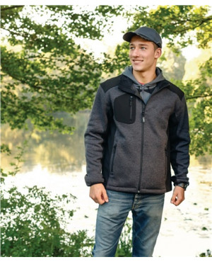 Strick-Fleecejacke Innsbruck Gr. XXL dunkelgrau/schwarz 100% PES