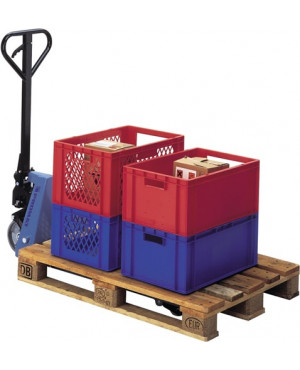 Gabelhubwagen Gabel-L.1150mm Trgf.2500kg STA taubenblau Vollgummi/PUR PROMAT