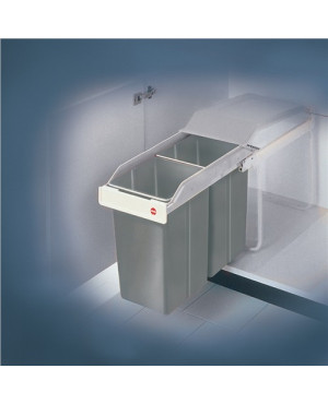 Abfallsammler Multi-Box 2 x 15l B260xT510xH460mm grau f.Unterschränke ab B.300mm