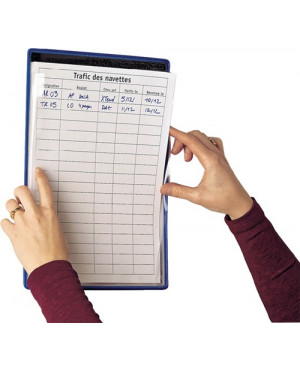 Kontrollblatthalter PVC m.Drahtrahmen ku.-ummantelt blau DIN A4 Magnet 5St./Btl.